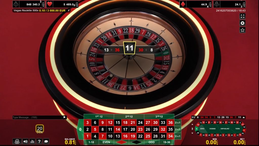Kako se kladiti na Vegas Roulette 500x