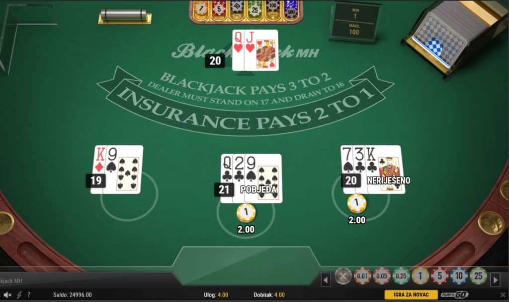 Blackjack Multihand ishod