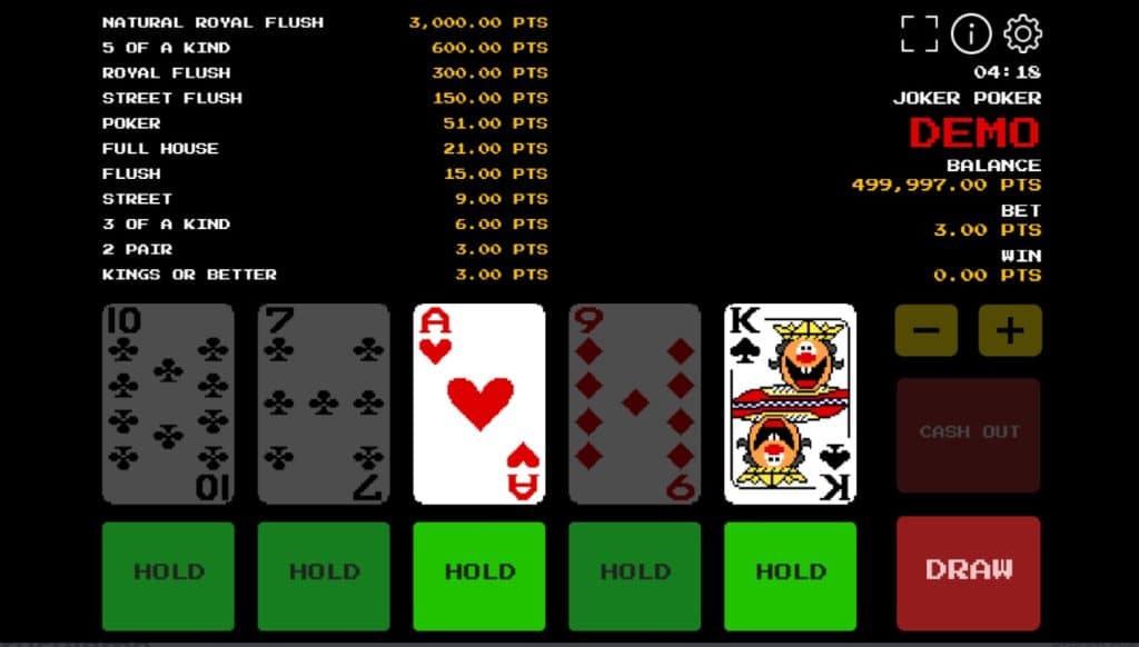 Joker Poker dobitne kombinacije