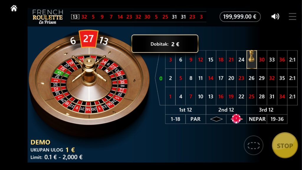 Francuski rulet dobitak